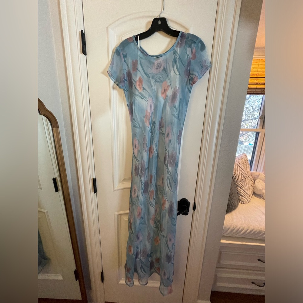 Express Blue Floral Maxi Dress